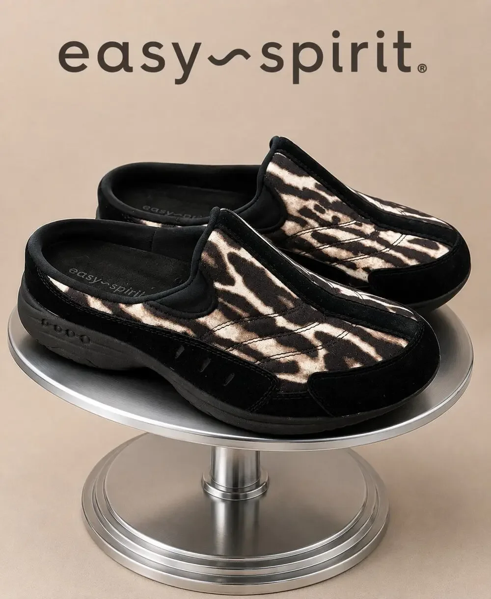 Easy Spirit Traveltime 470 Animal Print Slip On Shoes Women’s 7.5